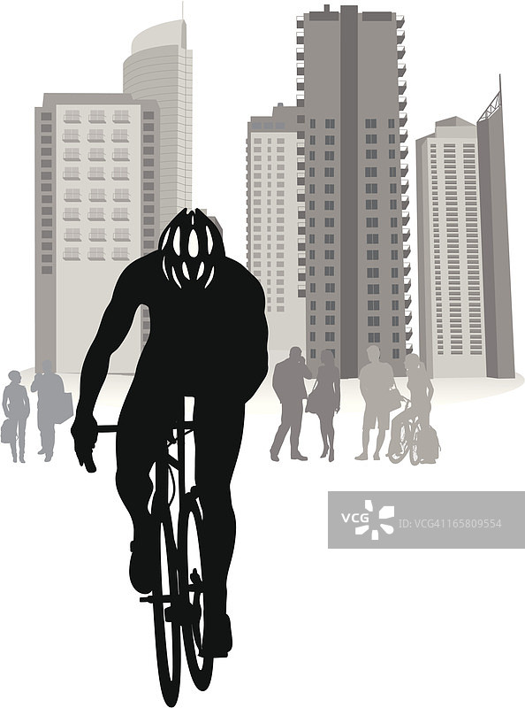 城市自行车矢量剪影图片素材