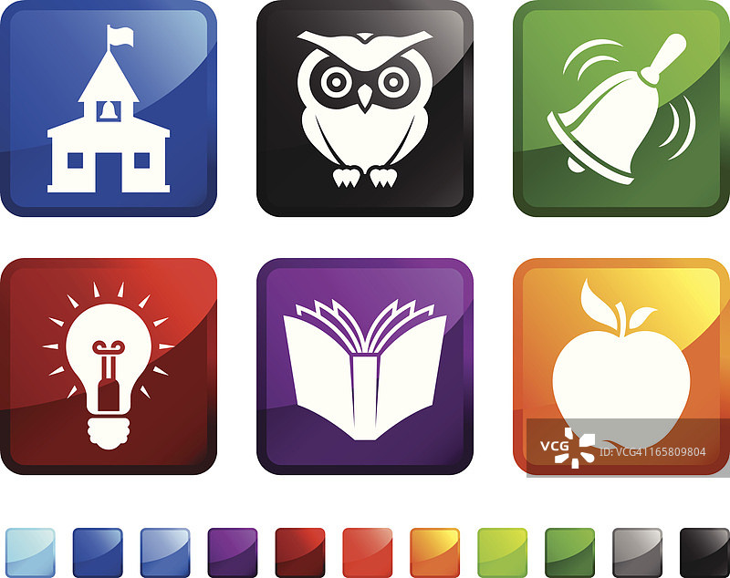 开学第一天免版税矢量图标贴纸图片素材