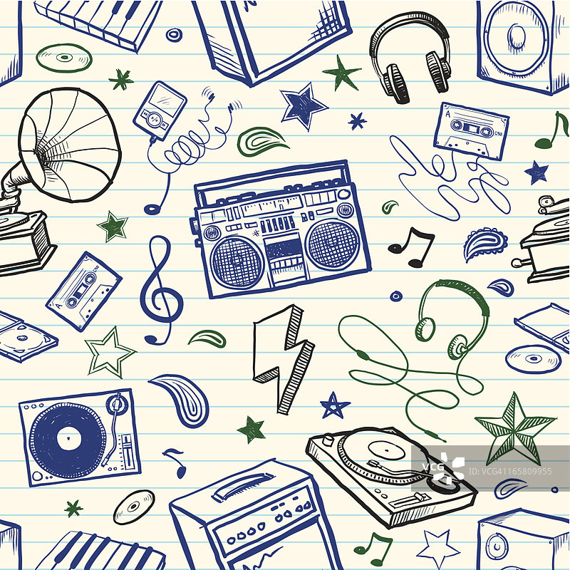 手绘音乐背景图案图片素材