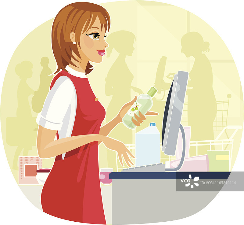 超市结账队伍图片素材