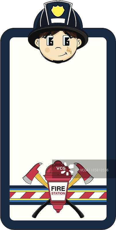 可爱的小消防员相框图片素材