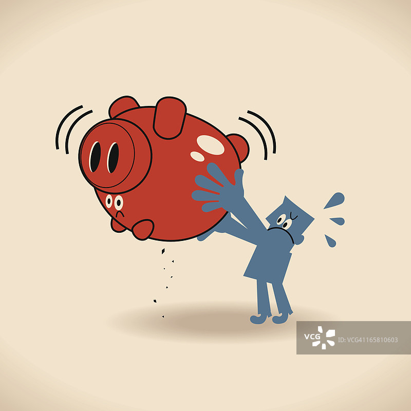 存钱罐里没钱图片素材