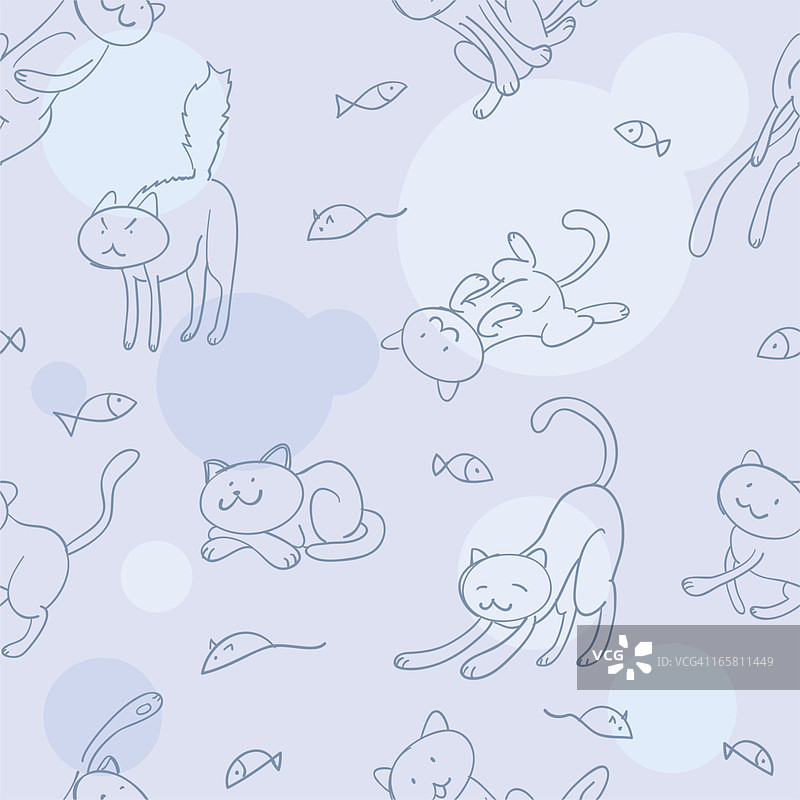 舒适的猫咪无缝背景图片素材