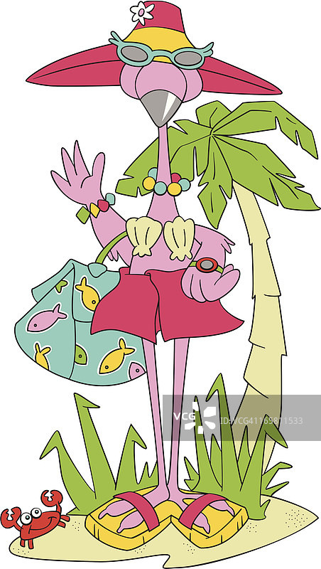 火烈鸟游客图片素材