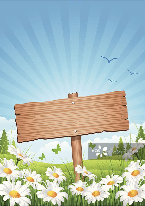 春季木质标牌图片素材