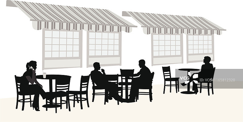 户外咖啡矢量剪影图片素材