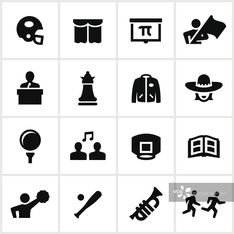 高中体育和俱乐部图标图片素材