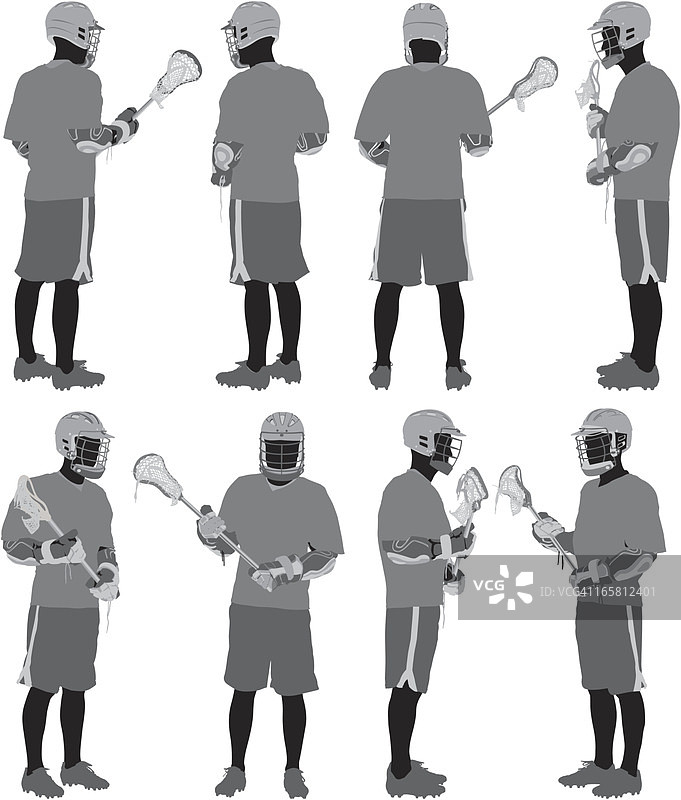 曲棍球运动员的多重影像图片素材