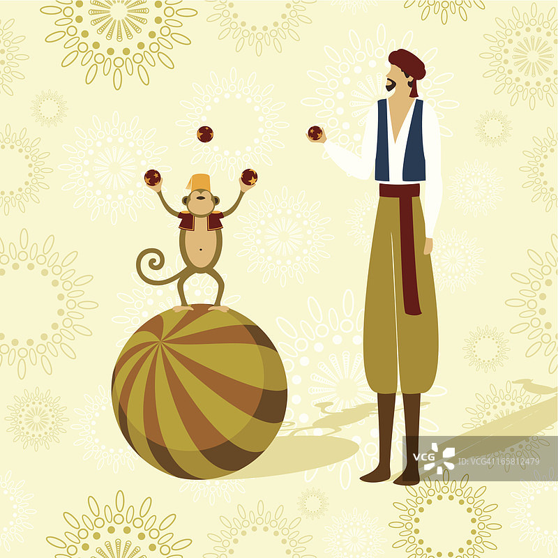 猴子表演杂耍图片素材