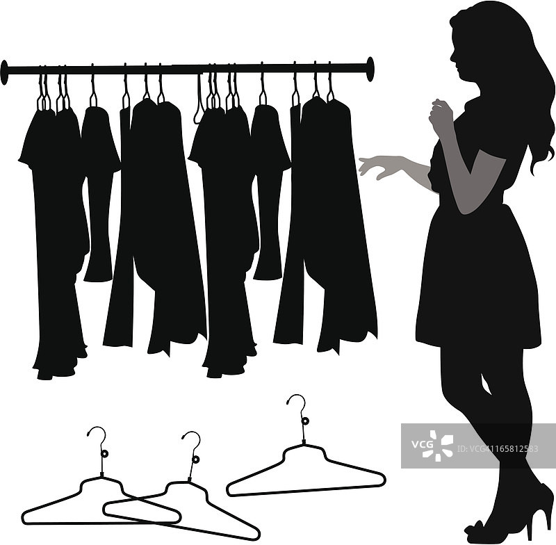 服装选择矢量剪影图片素材
