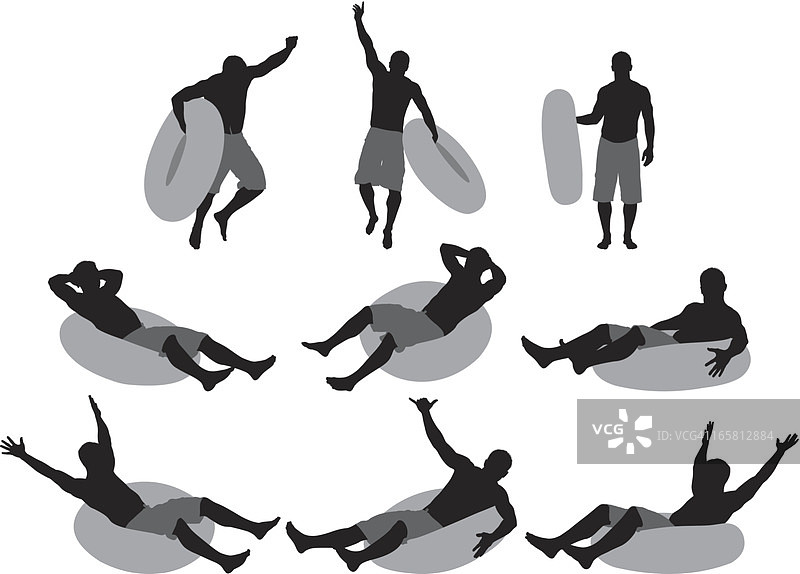 男子与内胎的多重影像图片素材