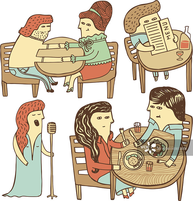 用餐人群合集图片素材