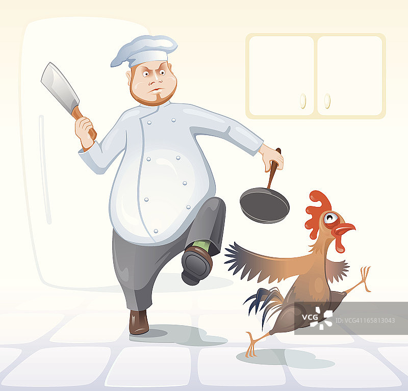 厨师和公鸡图片素材