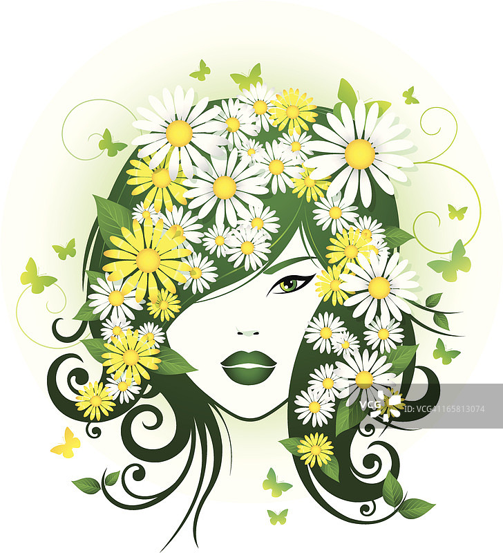 抽象春季女孩图片素材