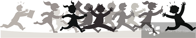 儿童剪影图片素材