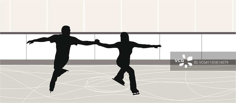 花样滑冰矢量剪影图片素材