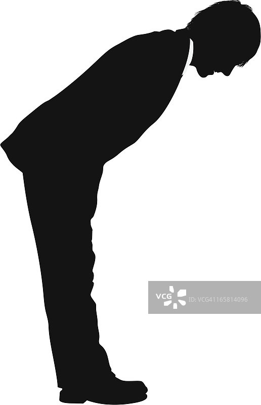 鞠躬的商人剪影图片素材