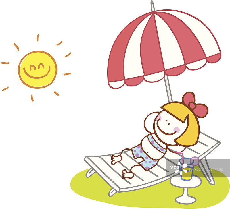 快乐的夏日女孩图片素材