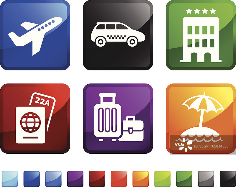 到达度假酒店的矢量图标贴纸图片素材