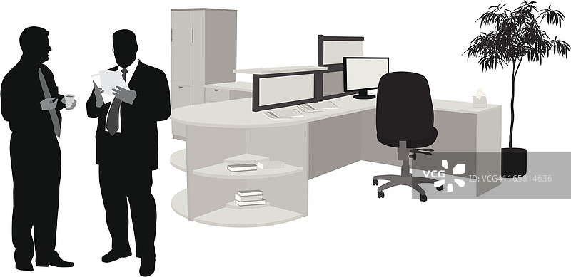 办公室用品矢量剪影图片素材