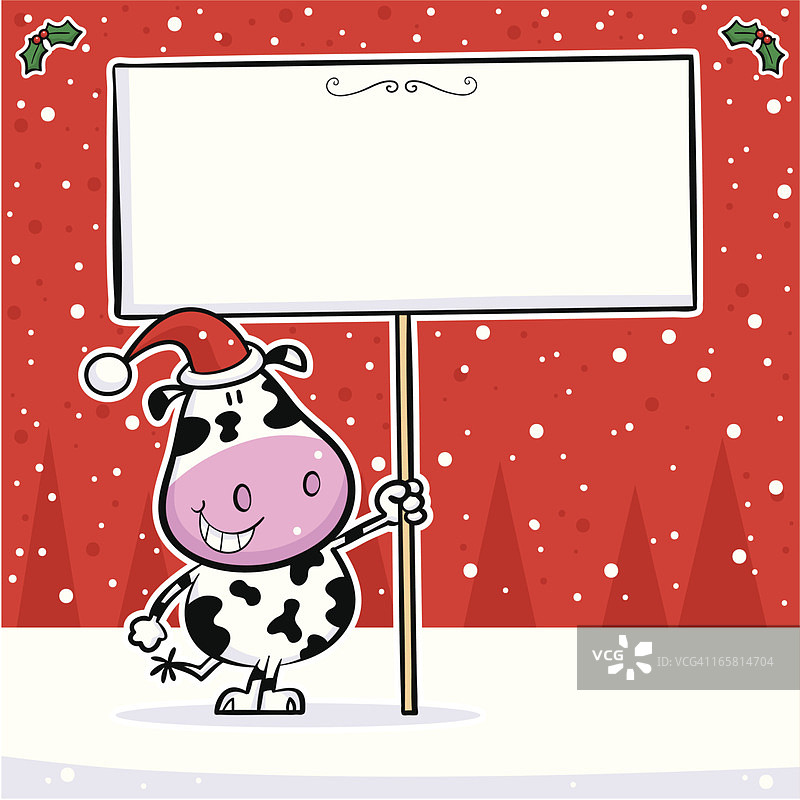 圣诞节奶牛标志图片素材