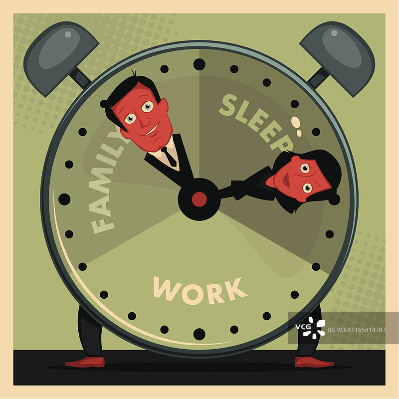 卡通时钟展示每日作息图片素材