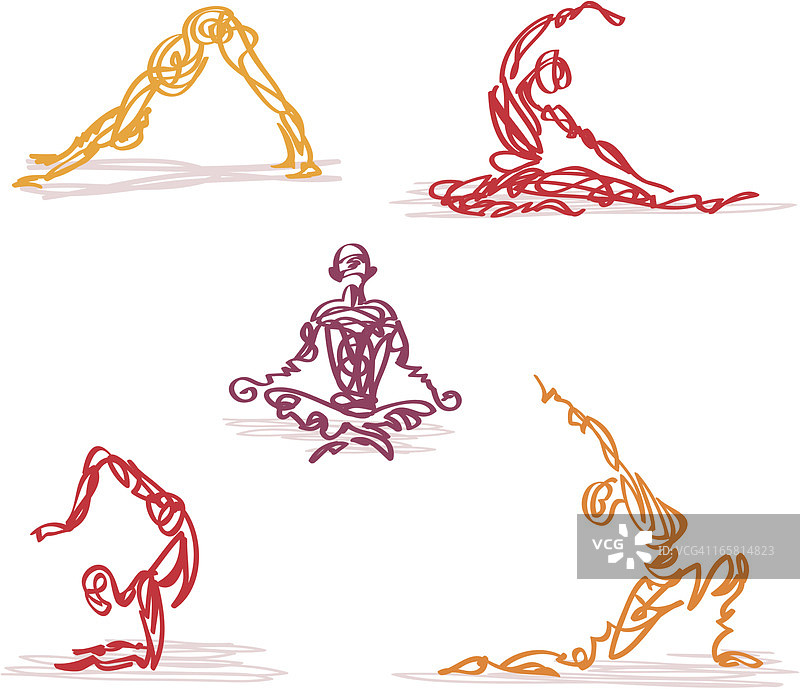 瑜伽涂鸦图片素材