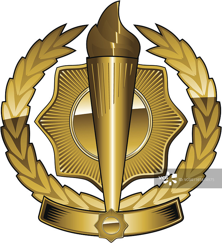 金色火炬徽图片素材