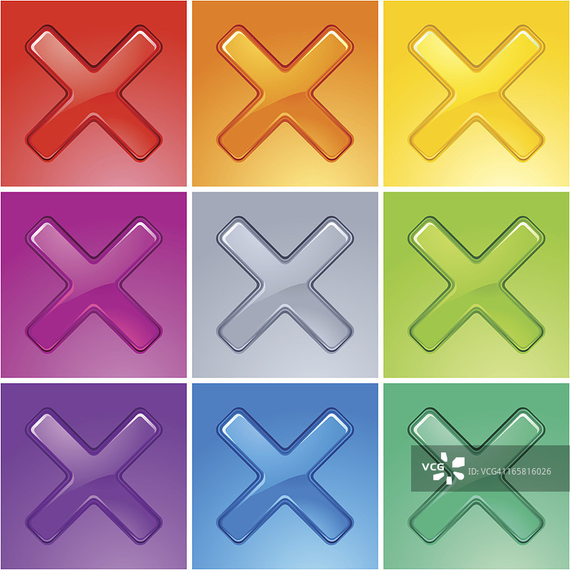 光泽X图标图片素材