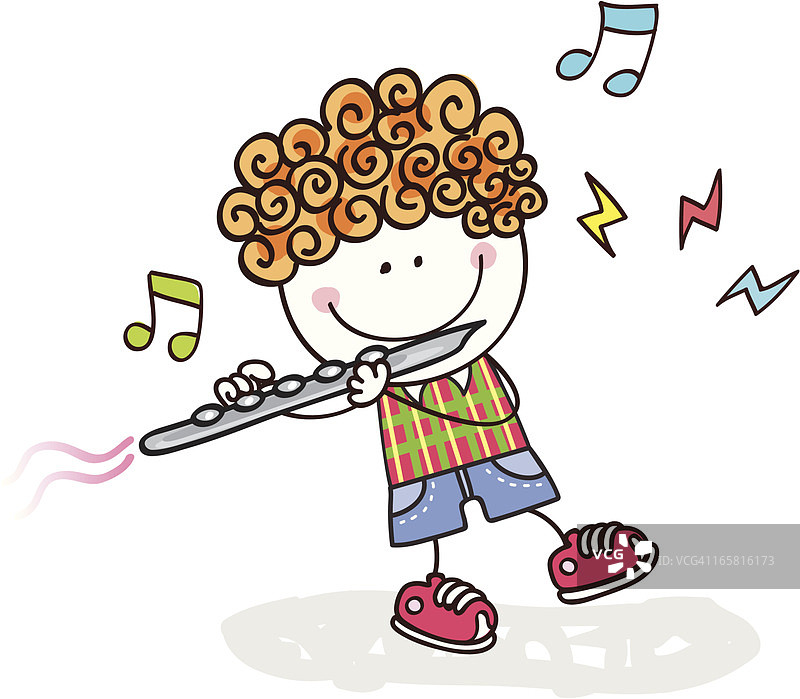 吹长笛的男孩图片素材