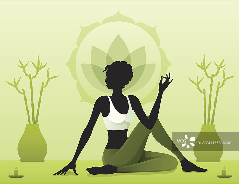 女人练习瑜伽图片素材