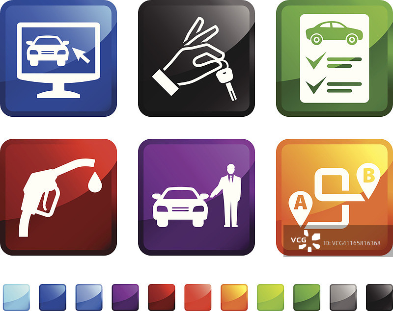 汽车租赁免版税矢量图标贴纸图片素材
