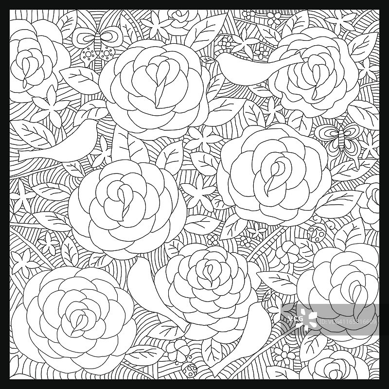 涂鸦玫瑰花园图片素材