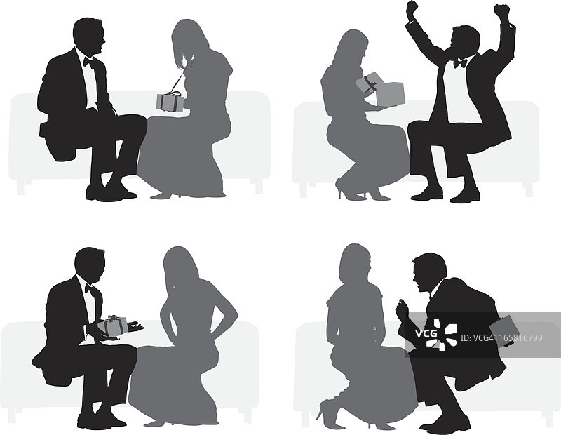 情侣与礼物的多张图片图片素材