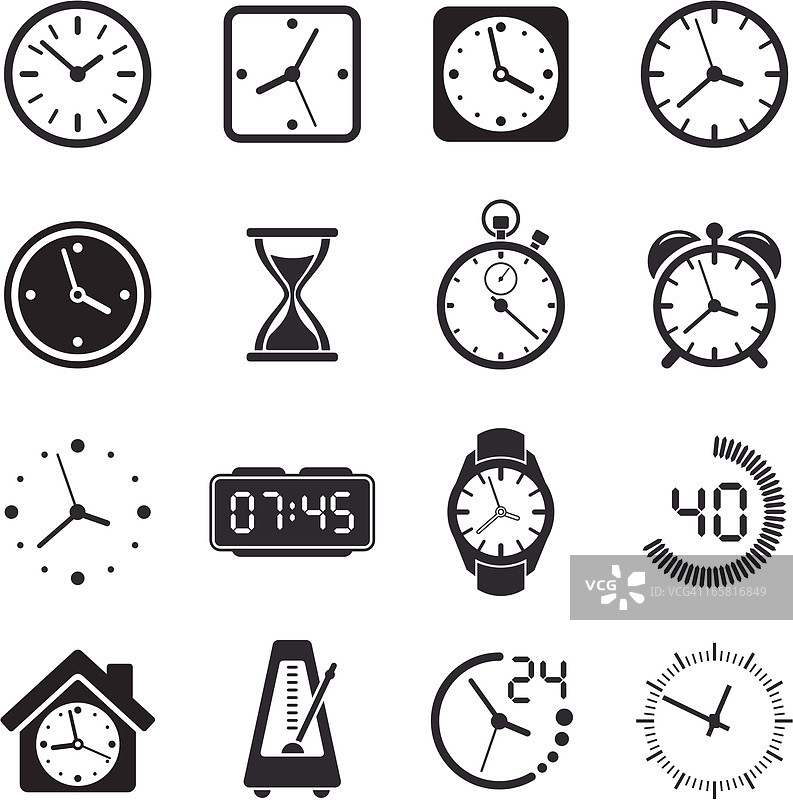 时间时钟图标合集图片素材
