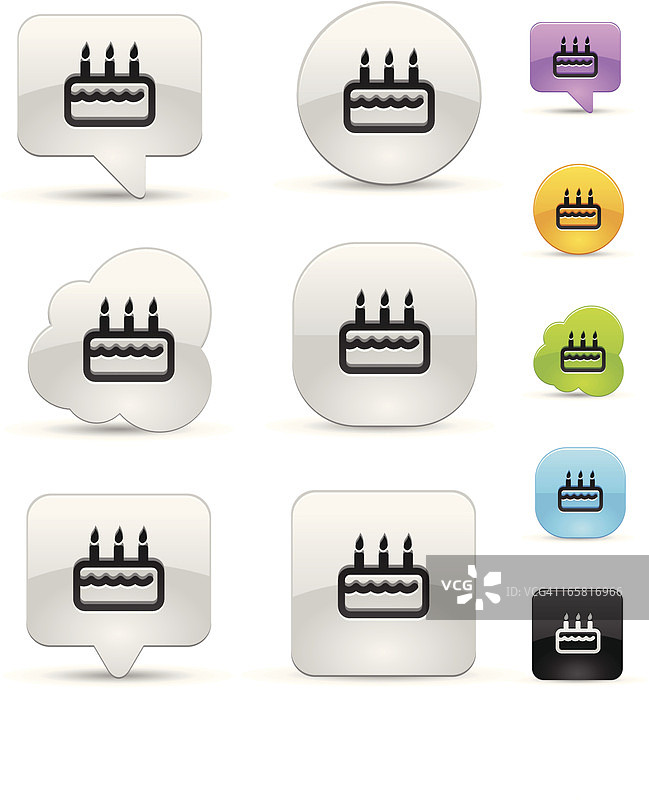 生日蛋糕图标集图片素材