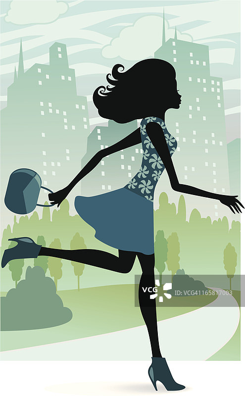 购物中的女孩图片素材