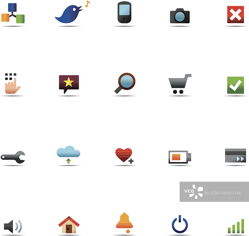 彩色互联网图标集图片素材