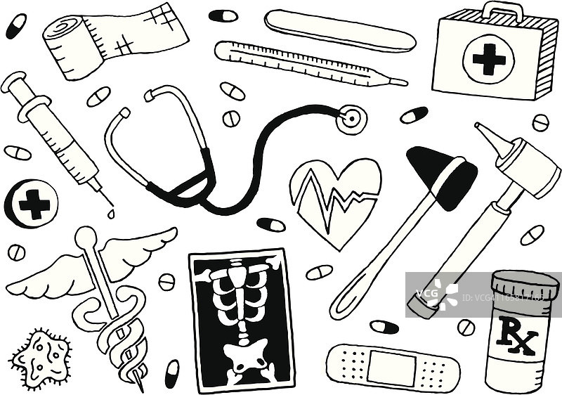 医疗涂鸦图片素材