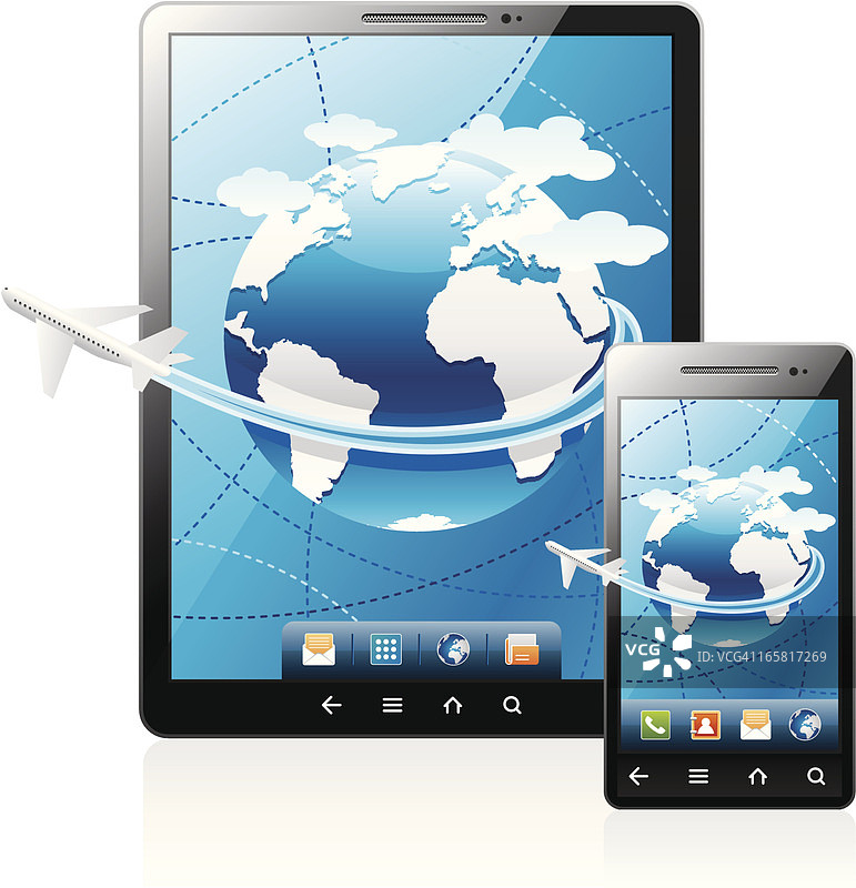 平板电脑和触摸手机图片素材