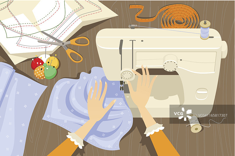 使用缝纫机图片素材