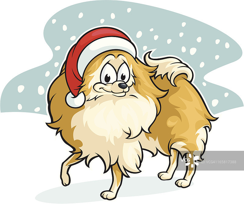 圣诞博美犬图片素材
