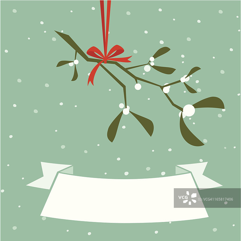 圣诞槲寄生banner图片素材