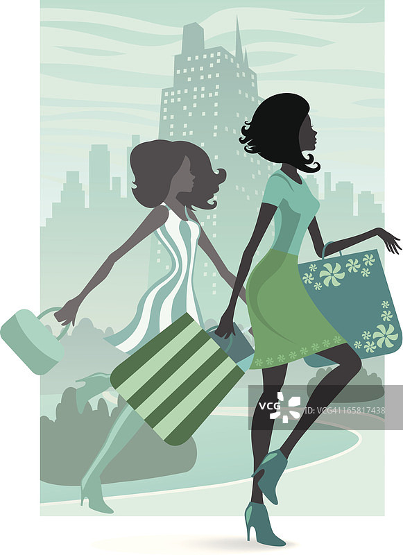 购物中的女孩图片素材