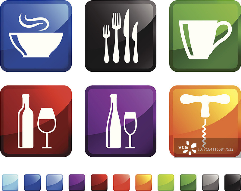 厨房用具和电器免版税矢量图标贴纸图片素材