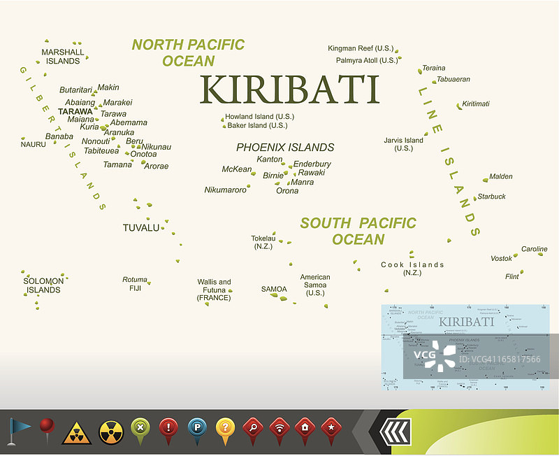 基里巴斯地图导航图标图片素材