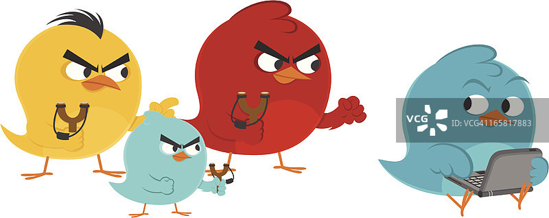 鸟群与蓝鸟图片素材