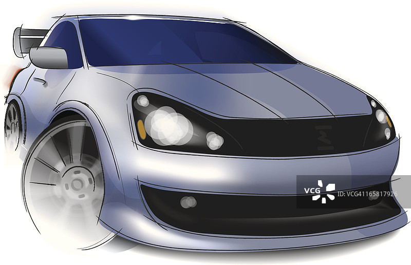 街头赛车矢量插画图片素材