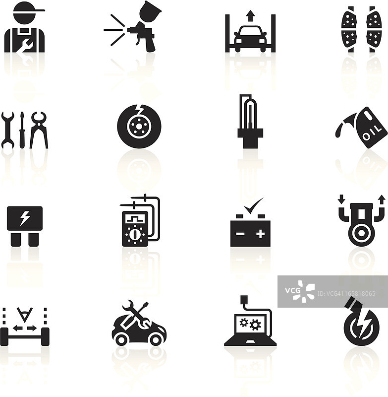 黑色汽车修理店标志图片素材