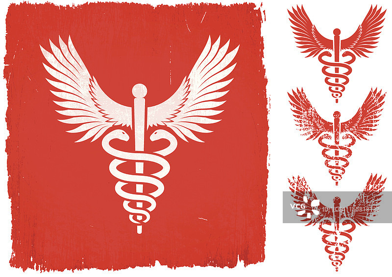 免版税矢量背景上的医疗Caduceus图片素材